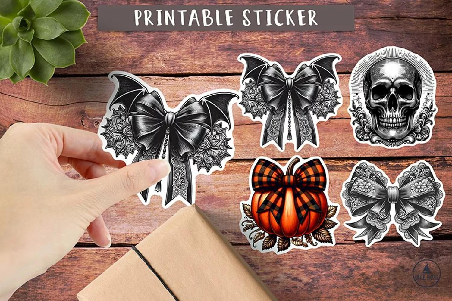 Witchy printable stickers  Vintage Halloween stickers png