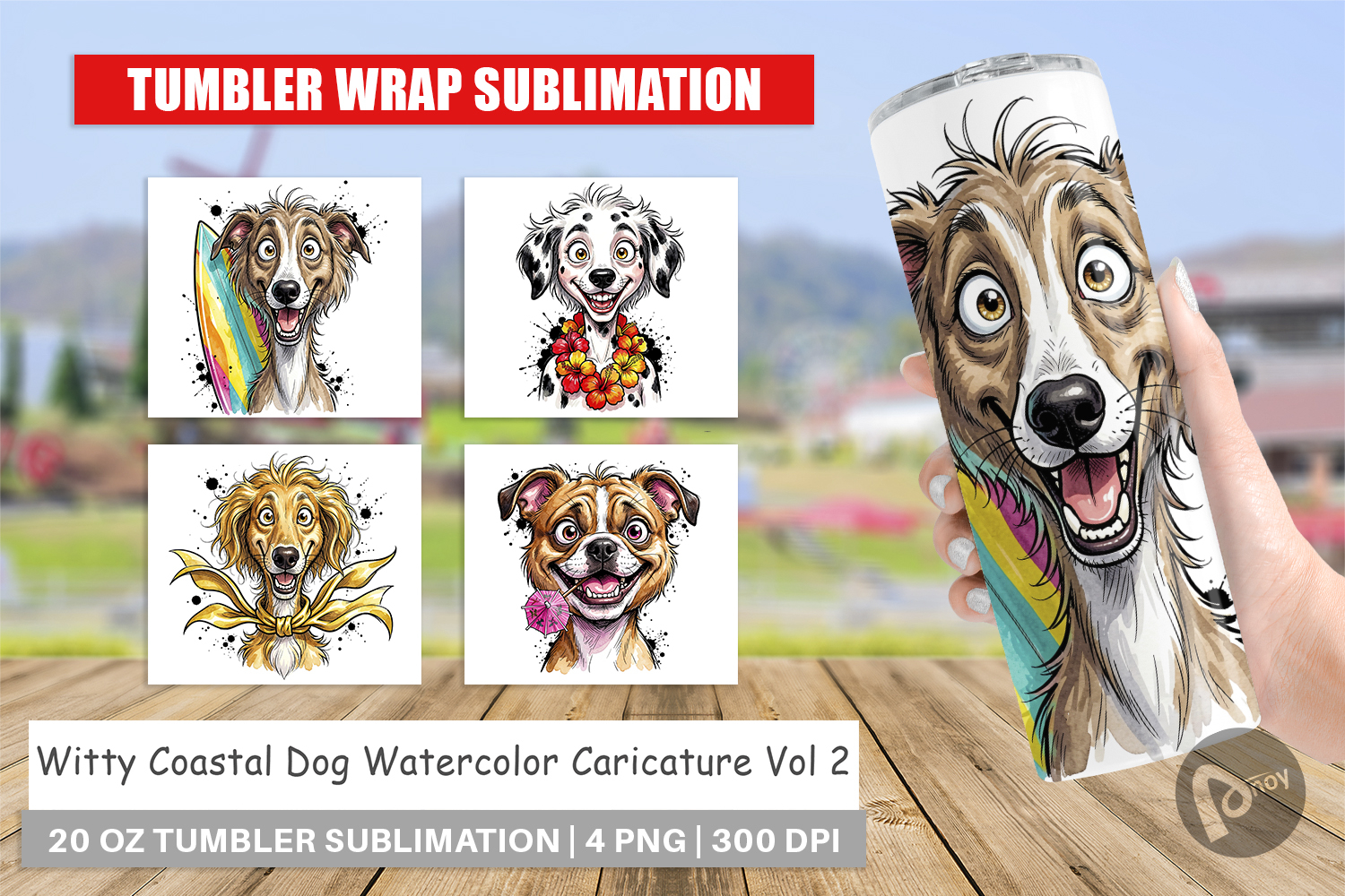 Witty Coastal Dog Tumbler product image 1