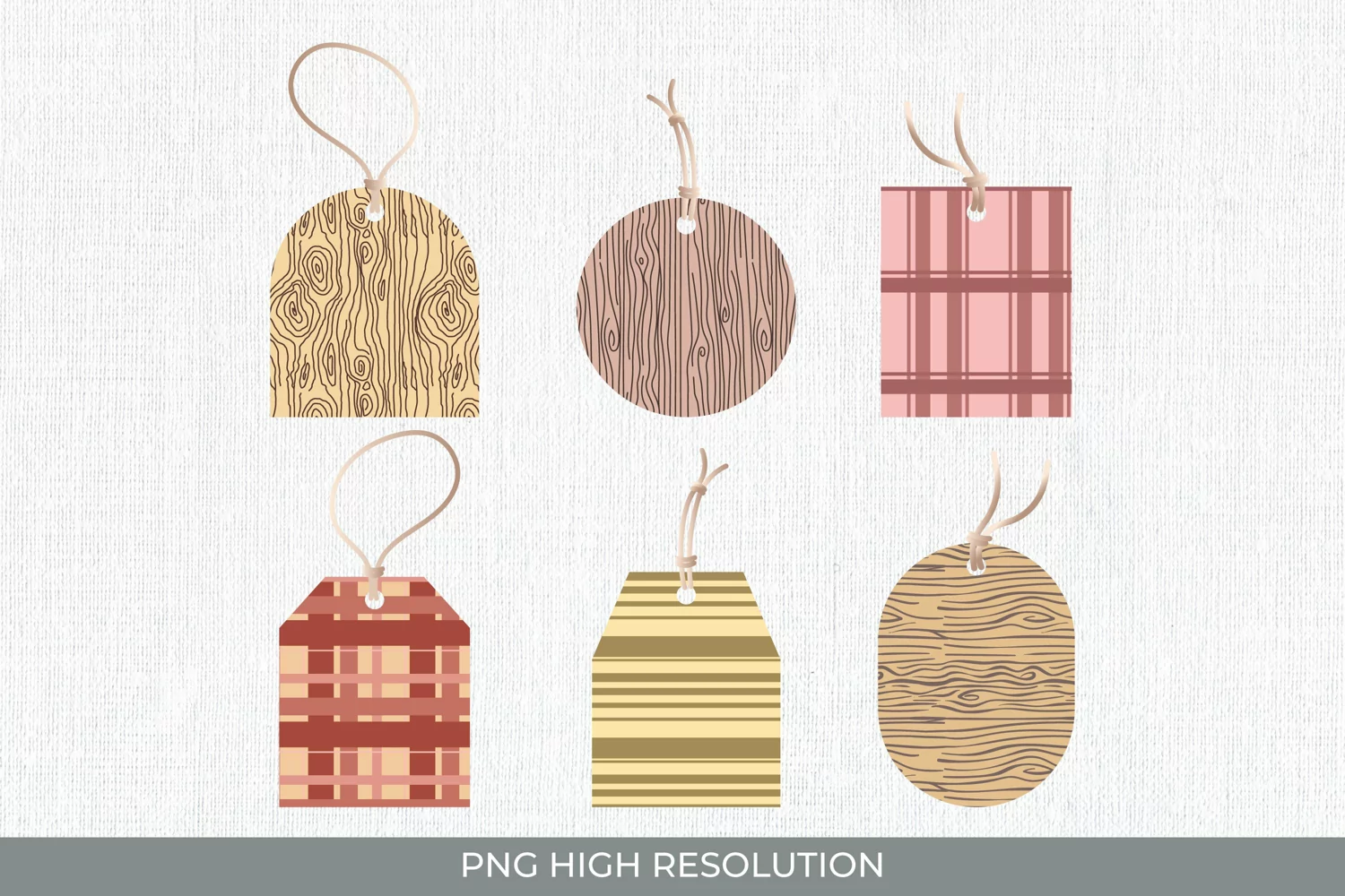 Wood Texture Patterned Shaped Tag product image 1