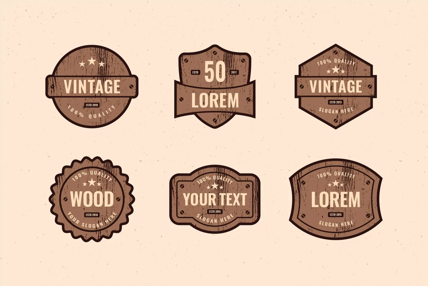 Wood Vintage Editable Logo Badges product image 1