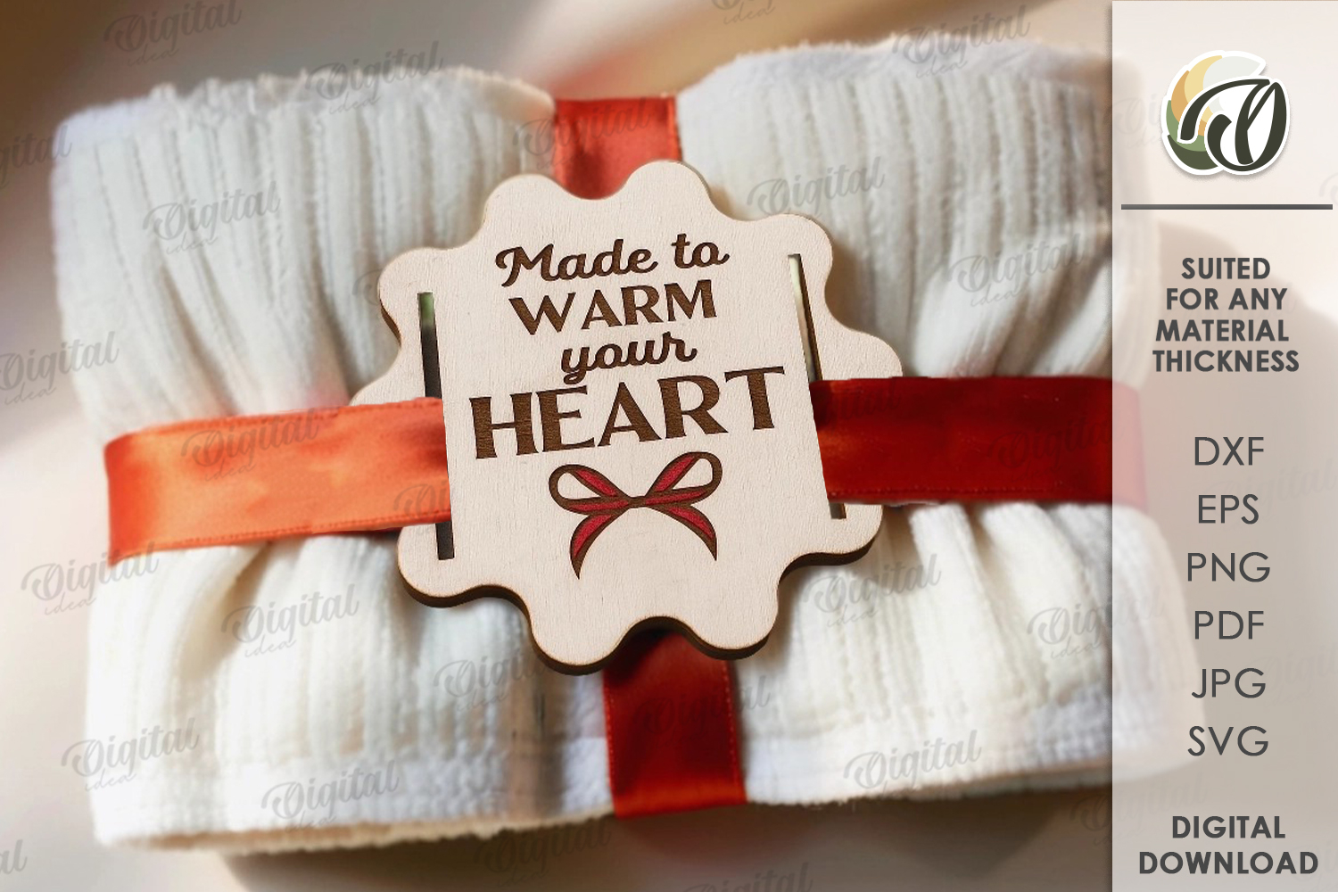 Blanket tag Laser Cut. Gift Tag SVG product image 1