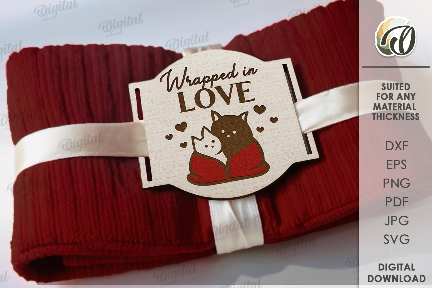 Blanket tag Laser Cut. Gift Tag SVG product image 1