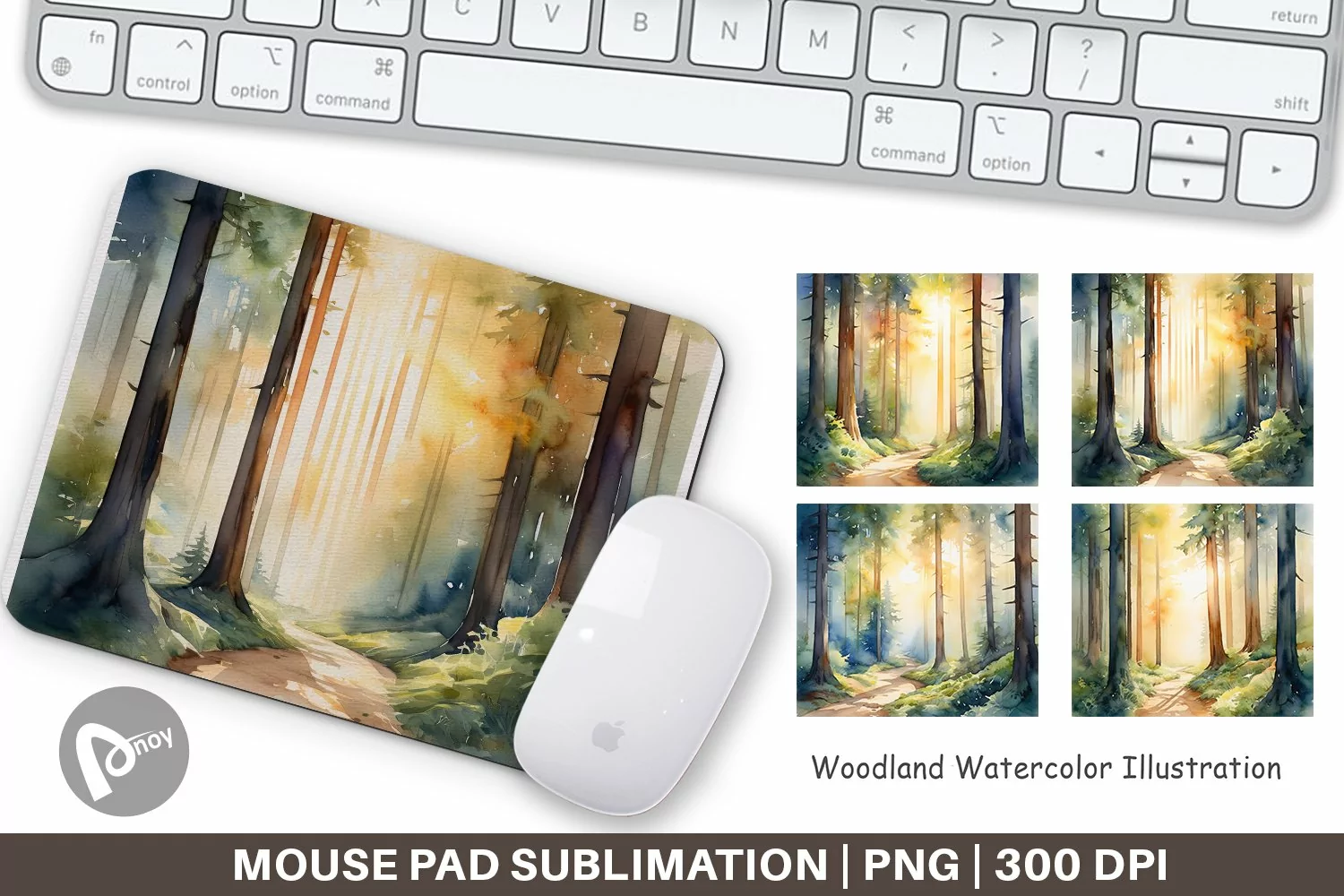 Mouse Pad Woodland Watercolor product image 1
