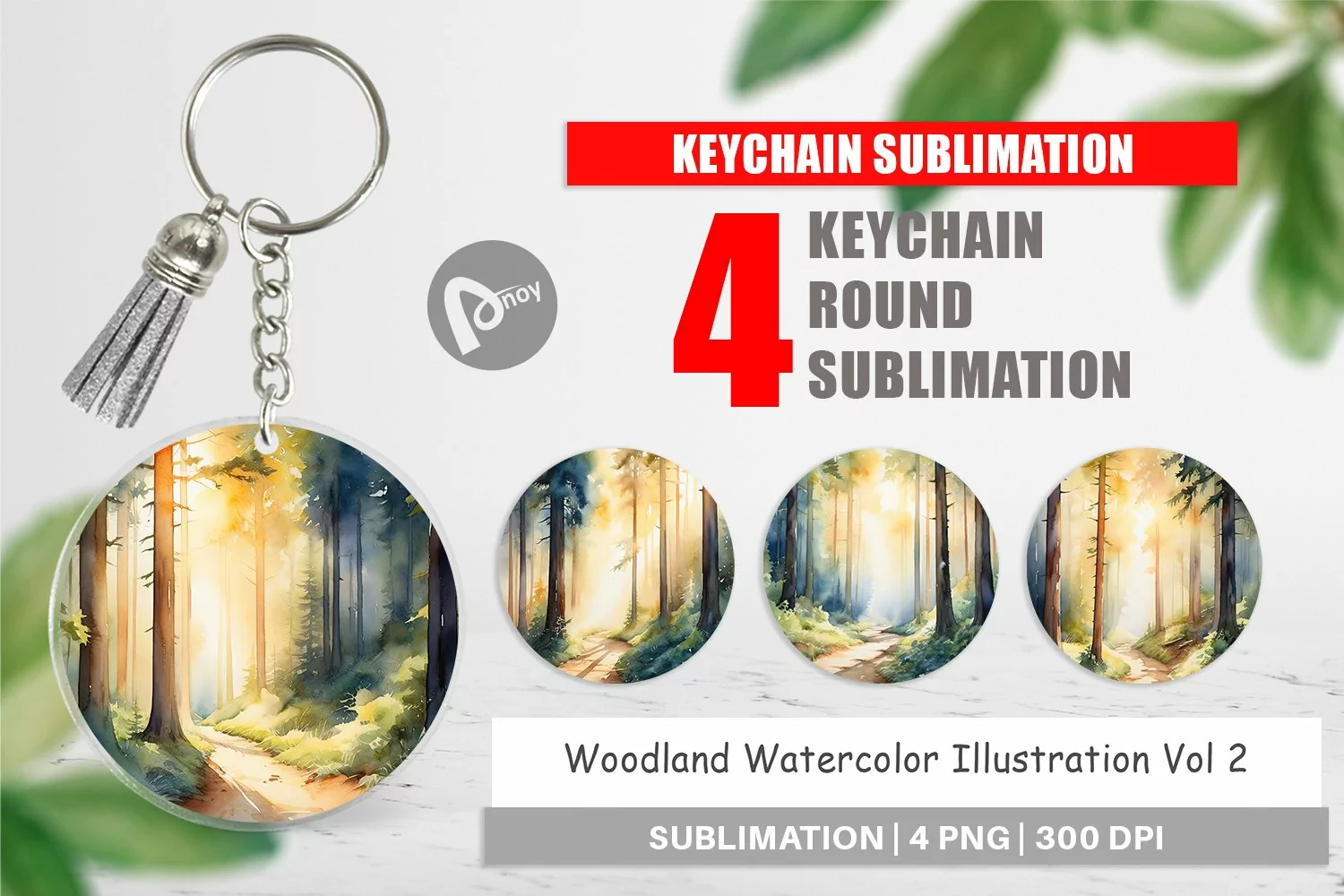 Keychain Woodland Watercolor product image 1