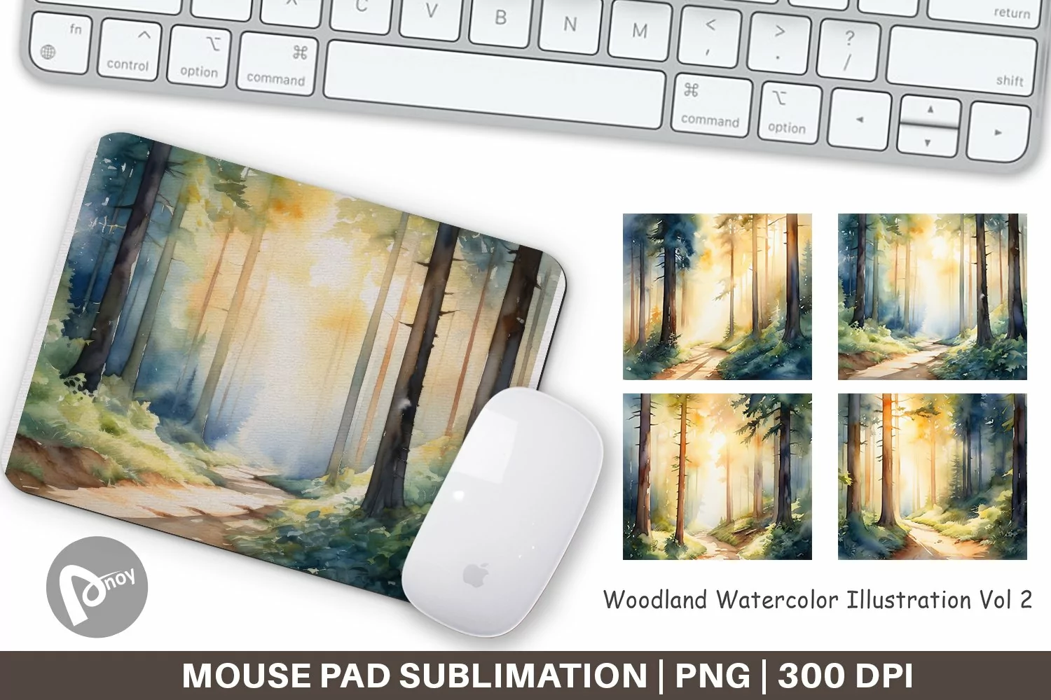 Mouse Pad Woodland Watercolor product image 1