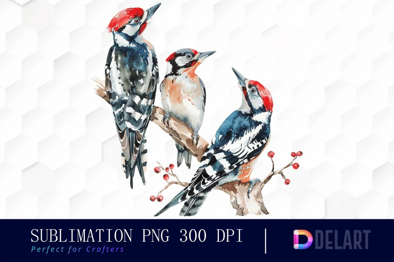 Woodpeckers Illustration Clipart product image 1
