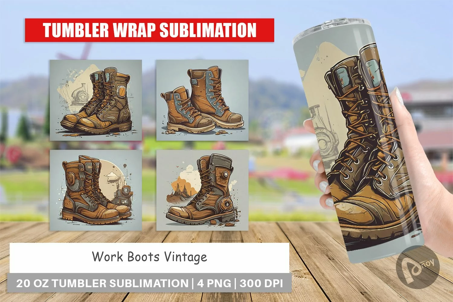 Tumbler Sublimation Wrap Watercolor Skull product image 1