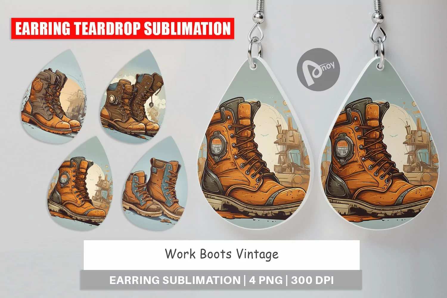 Earring Teardrop Boots Vintage product image 1