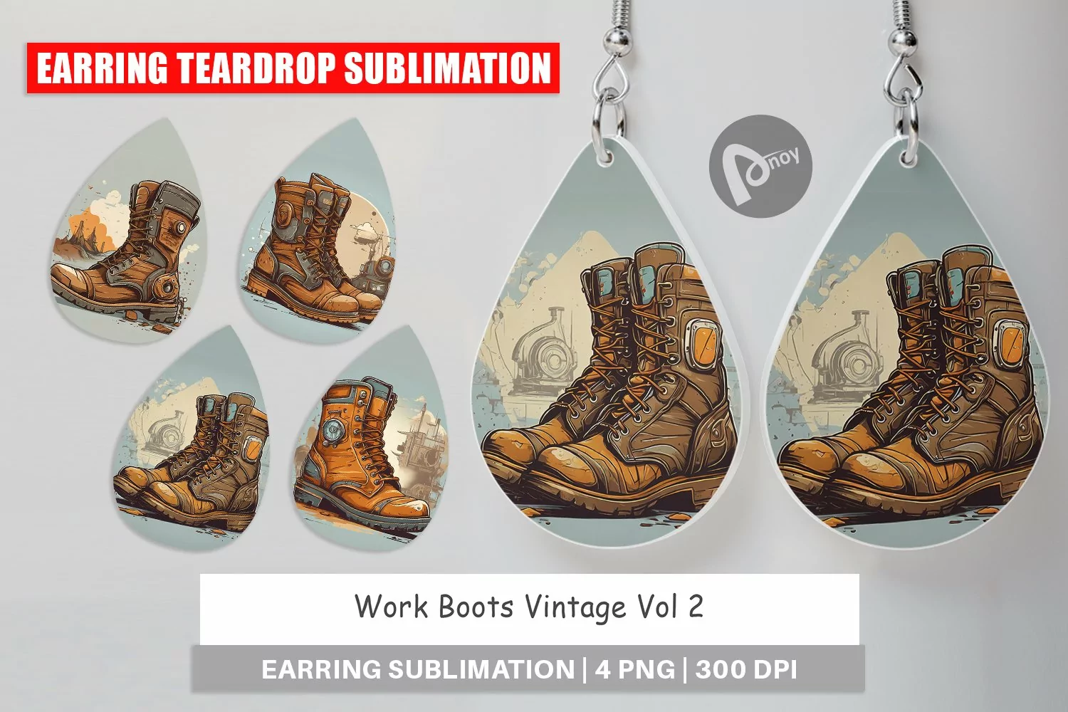 Earring Teardrop Boots Vintage product image 1