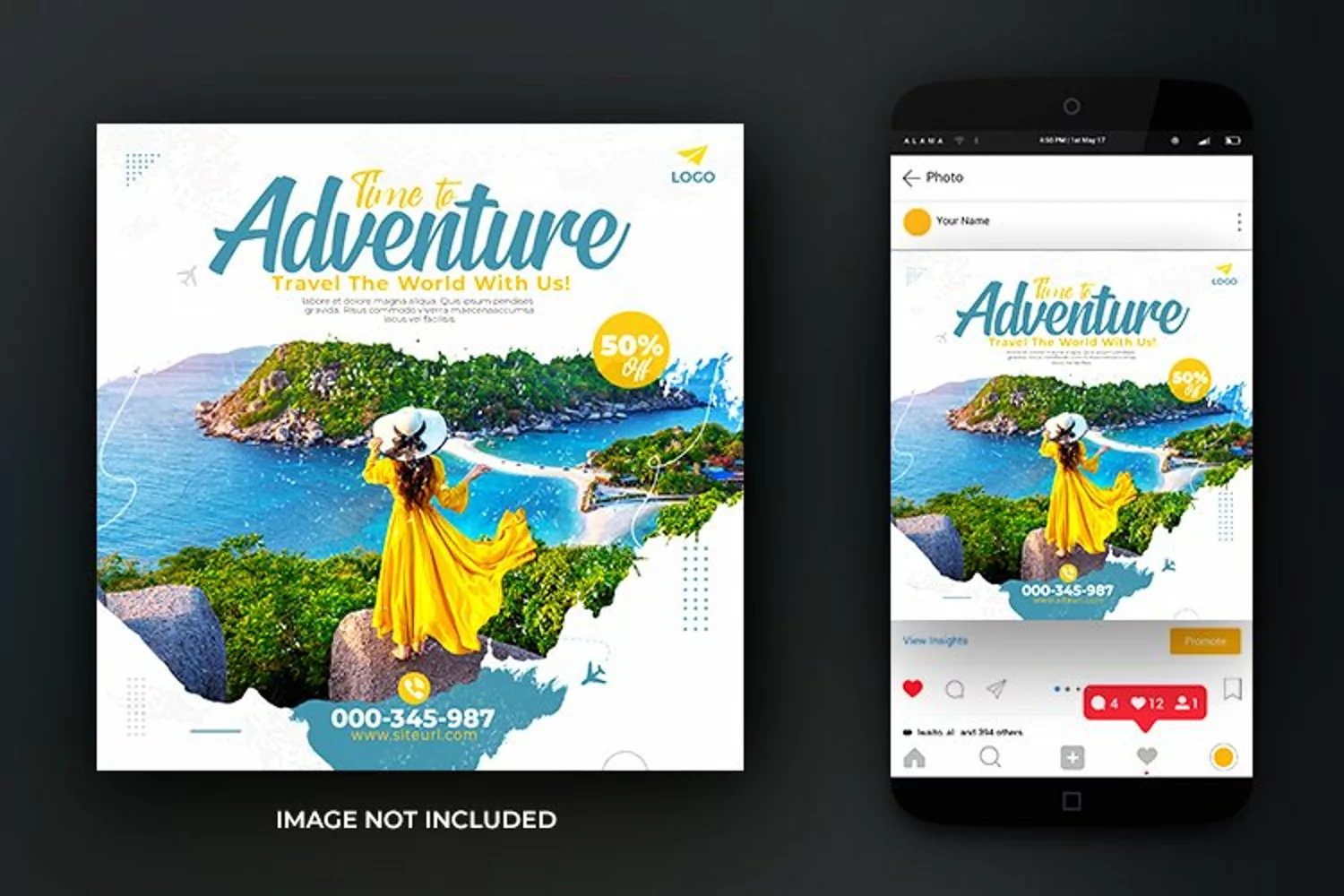 World Travel and Tours Social Media Post Design Template product image 1