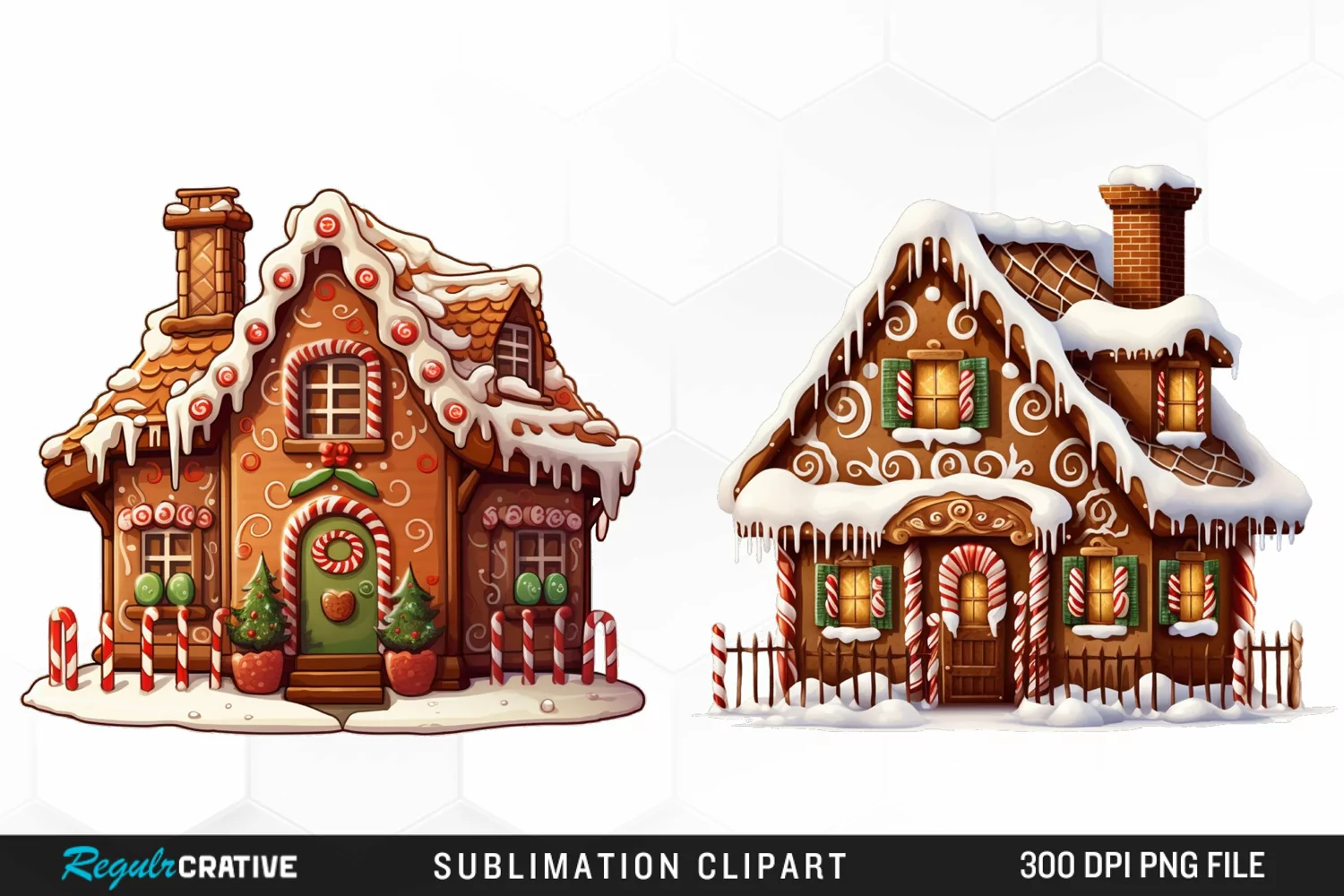 Watercolor Gingerbread House Sublimation Art product image 1