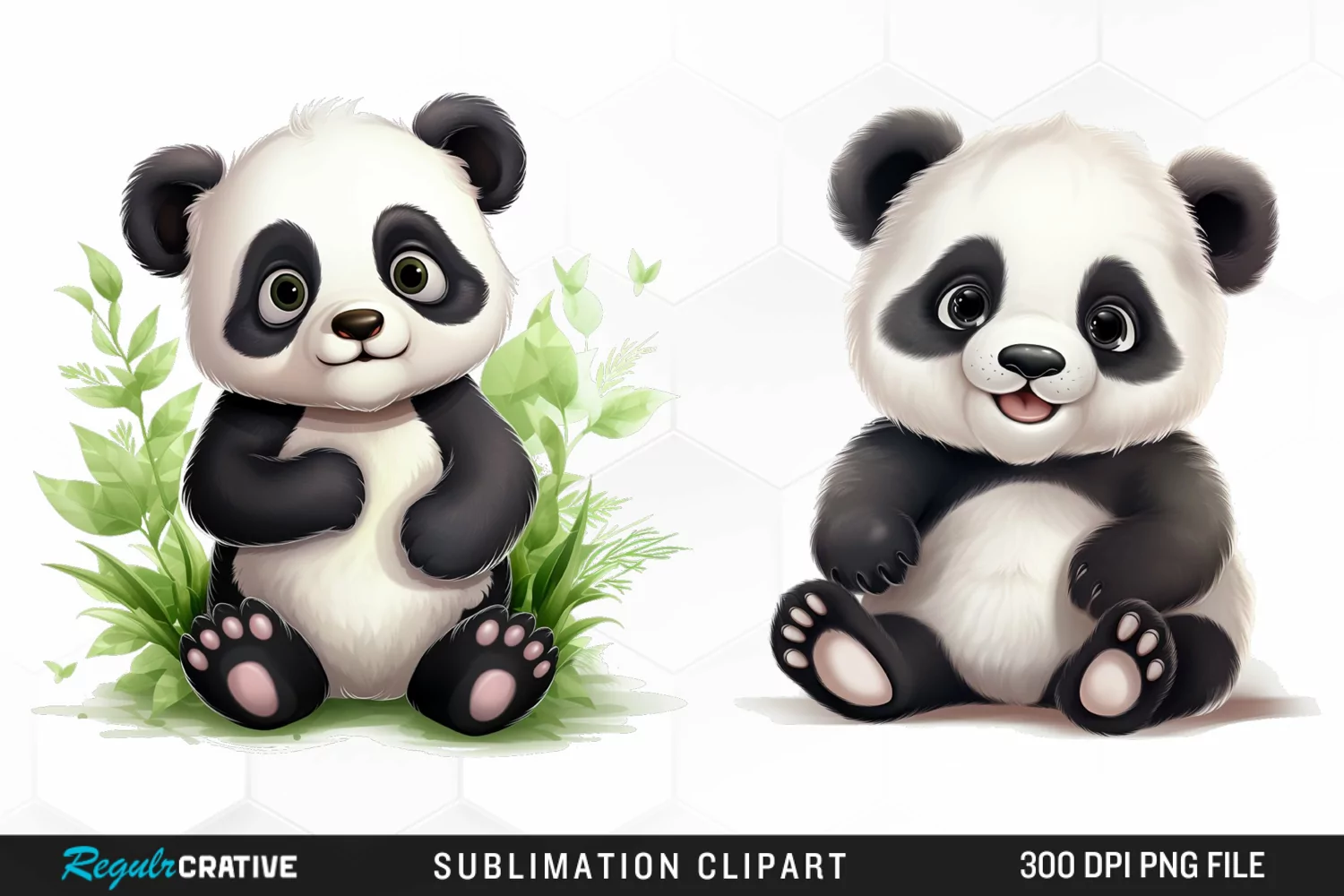 Watercolor Baby Panda Graphic product image 1