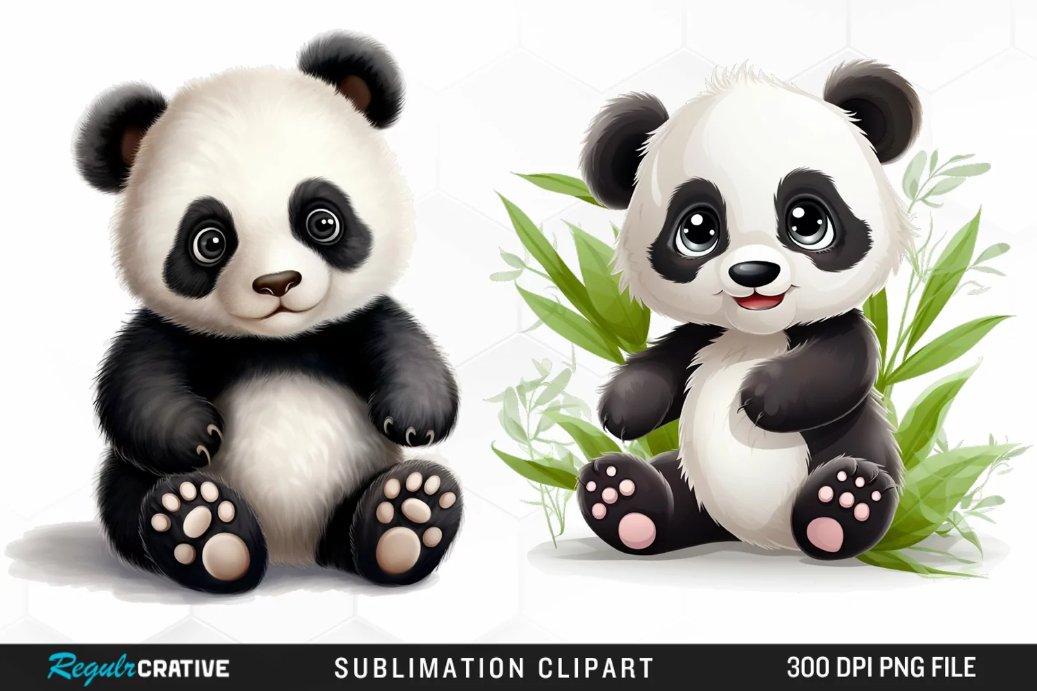 Watercolor Baby Panda Sublimation Design product image 1