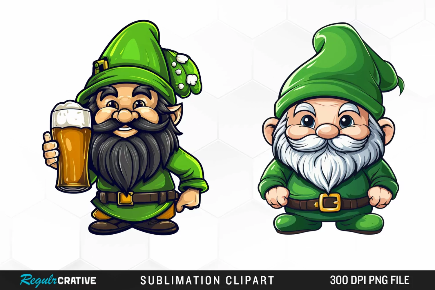 Watercolor Green Gnome Exquisite Clipart product image 1