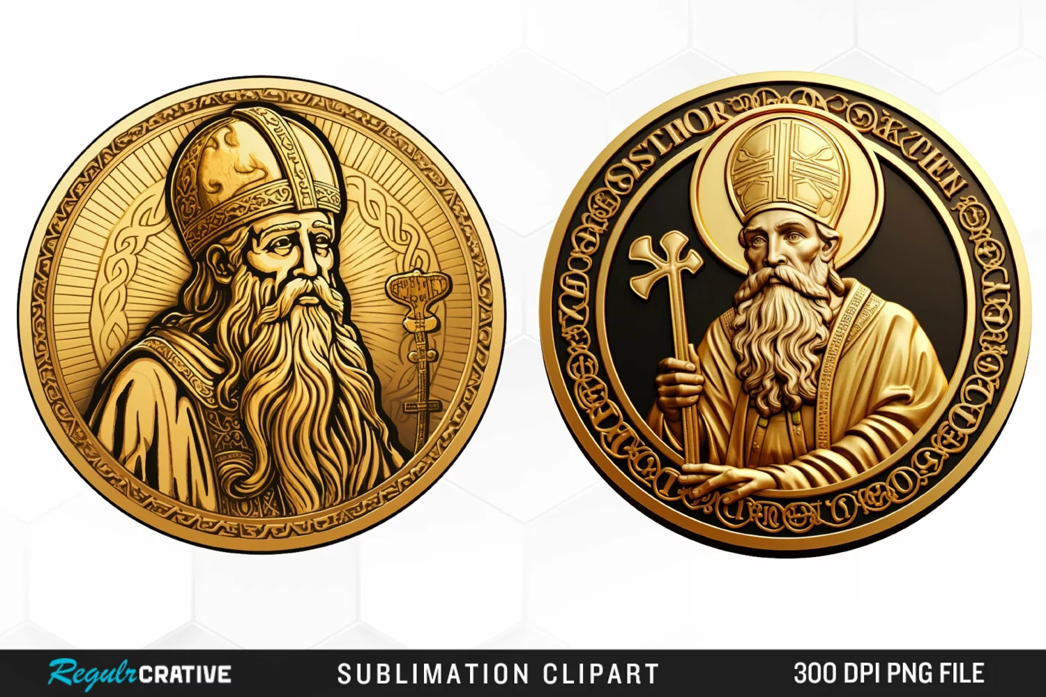 Watercolor Golden Coin Fun Clipart product image 1