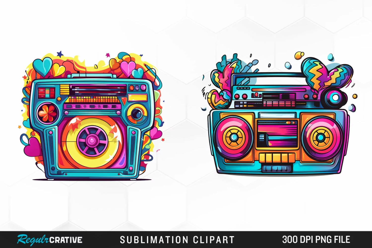 Retro tape player Graphics Sublimation Art Clipart product image 1