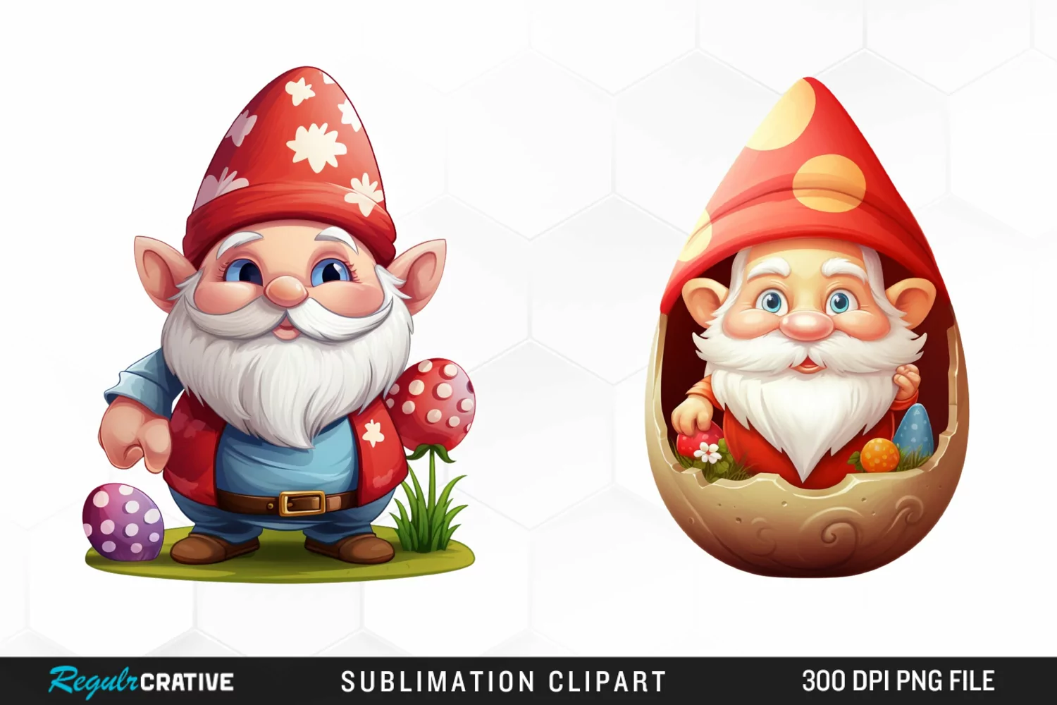 Watercolor Easter Egg Design Clipart product image 1
