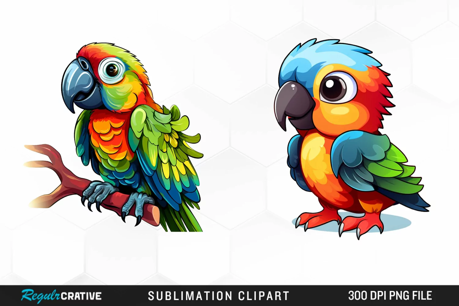 Watercolor Baby Parrot Graphic Clipart product image 1
