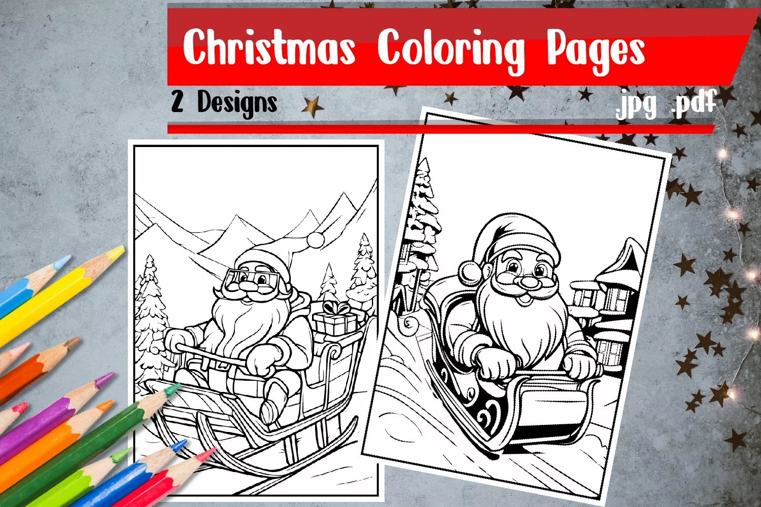 Christmas Coloring Pages | Santa Claus Coloring Pages product image 1