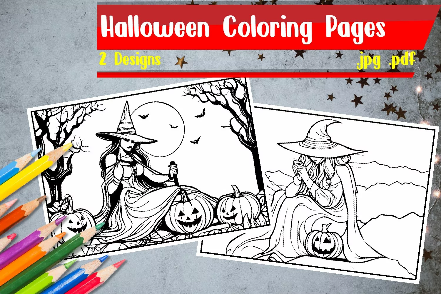 Halloween Coloring Pages | Witch Coloring Pages product image 1