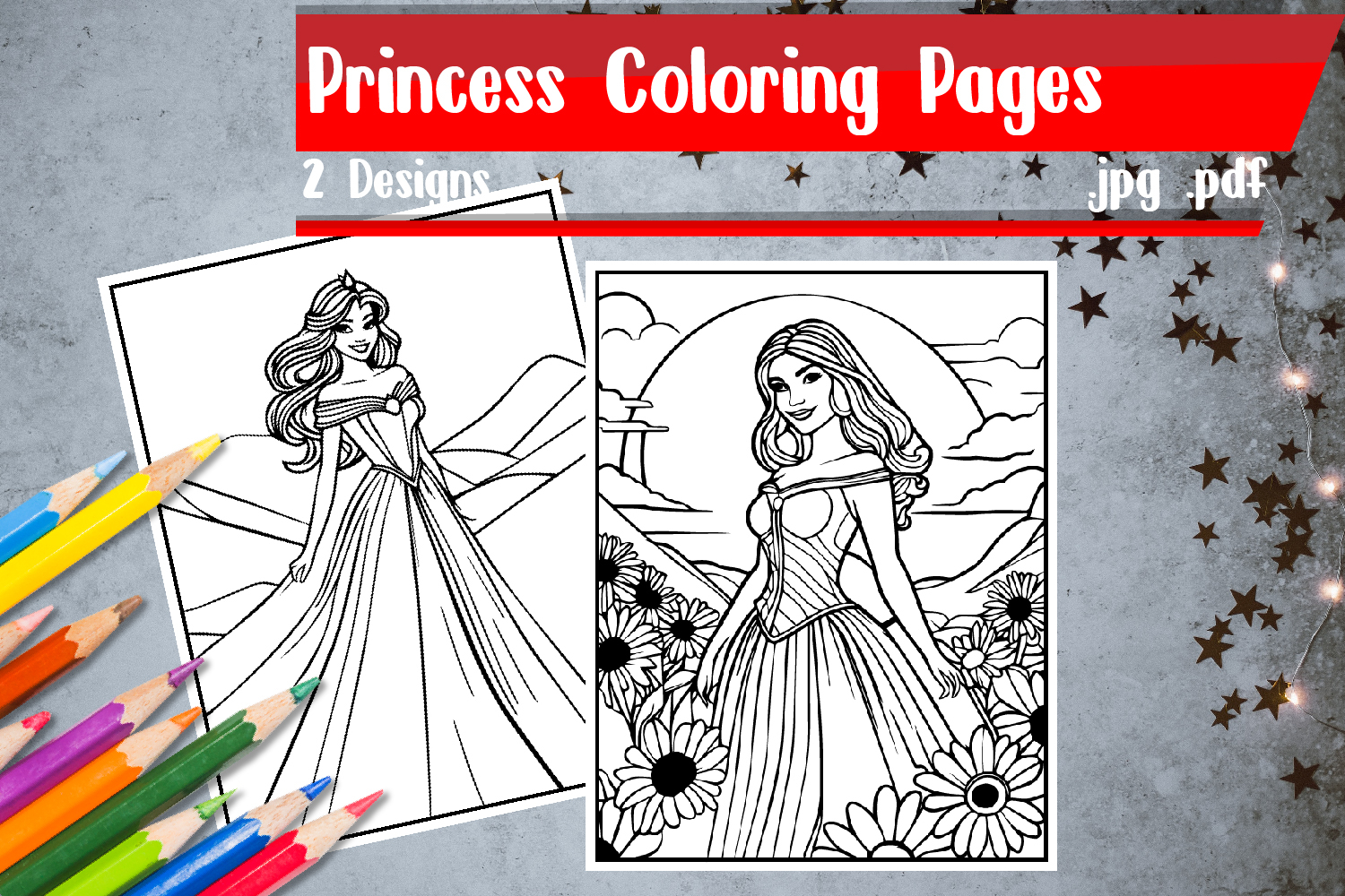 Princess Coloring Pages | Queen Coloring Pages product image 1
