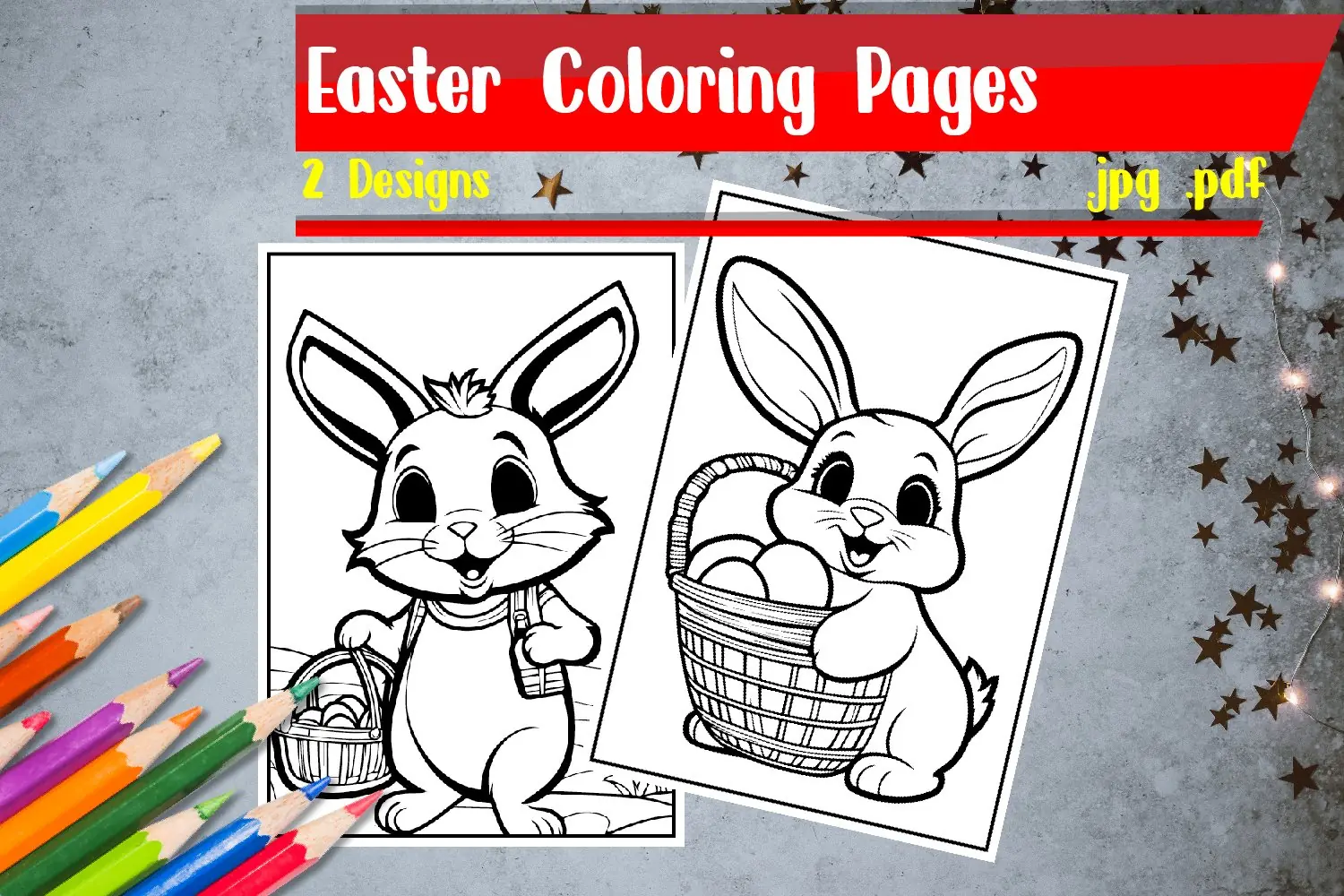 Easter Coloring Pages|Bunny Coloring Pages product image 1