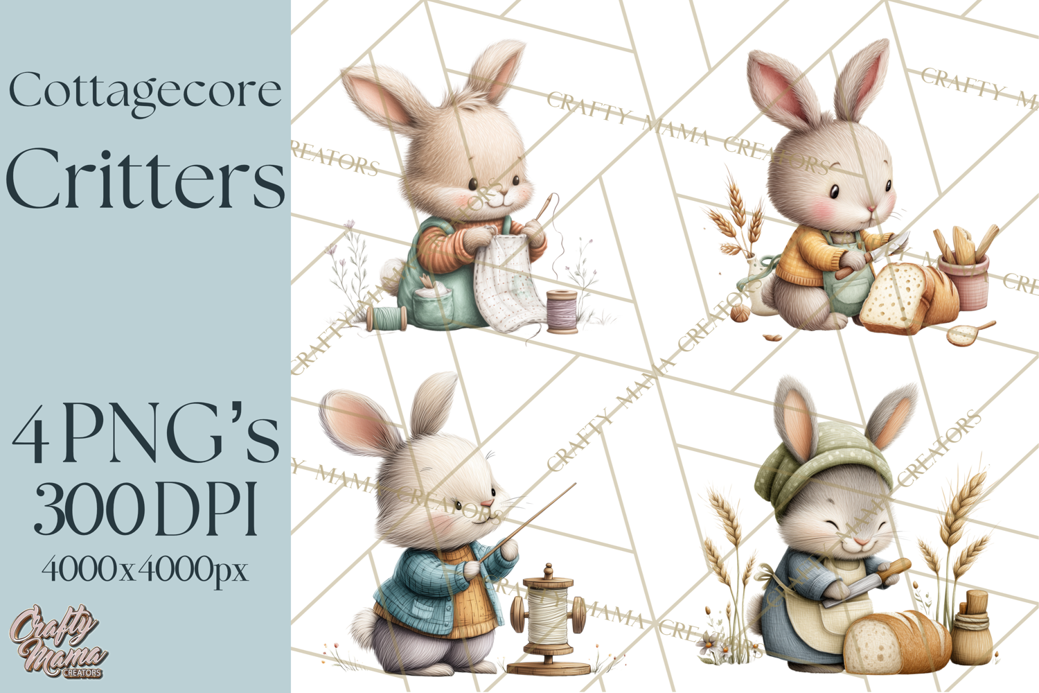 Cottagecore Animals PNG, Woodland Critters Clipart product image 1