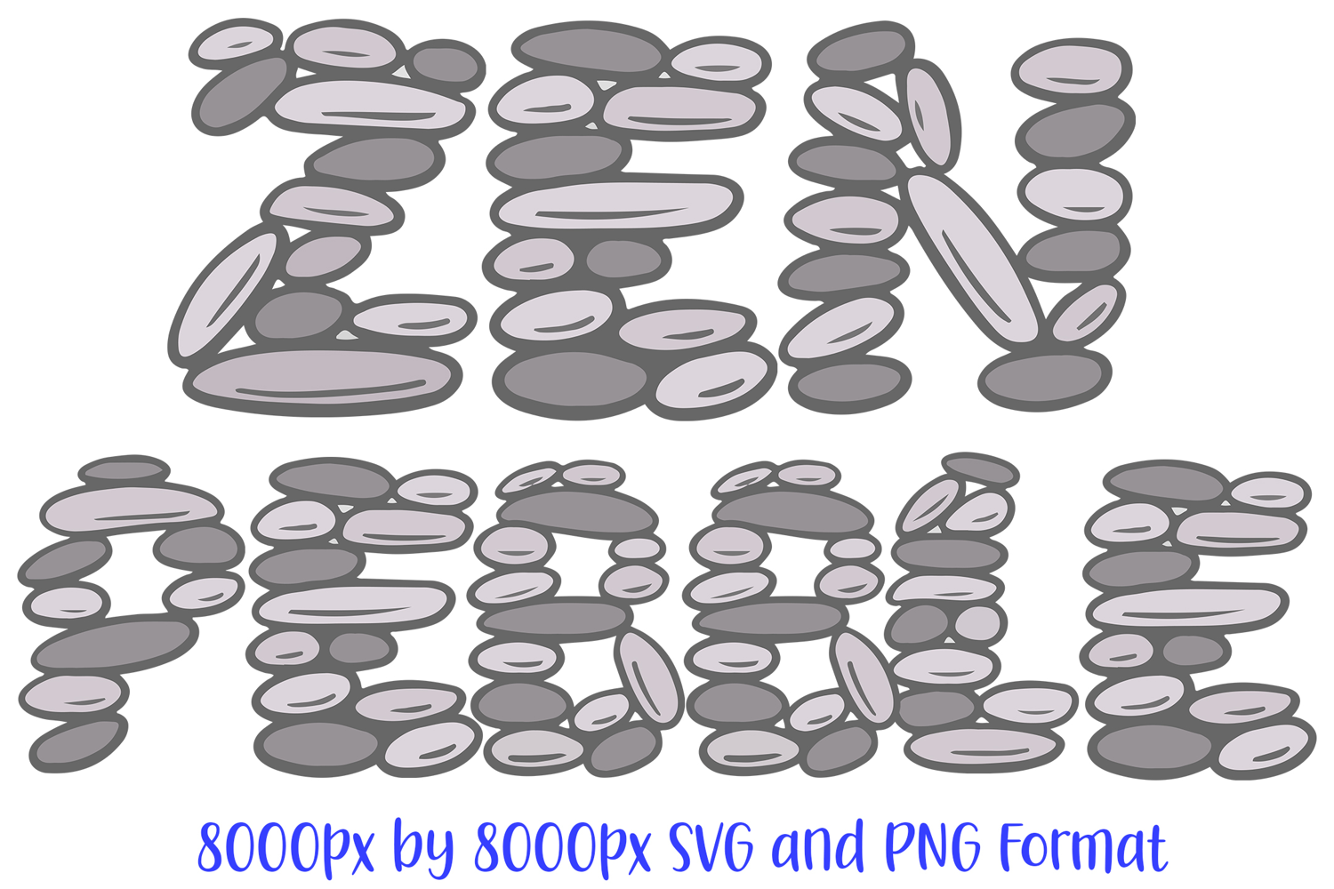 Zen Pebble Stone ABC Font Typeface Alphabet SVG PNG product image 1