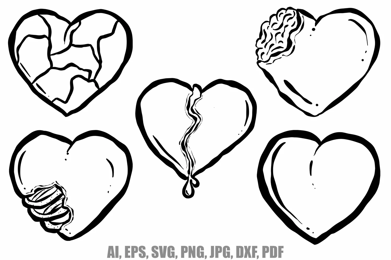Zombie Hearts Outline Coloring Book Download by Squeeb Creative