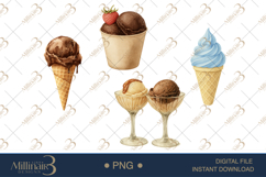 Watercolor Ice Cream Clipart Product Image 1