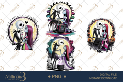 Cute Halloween Skeleton Couple Spooky Jack Clipart Product Image 1