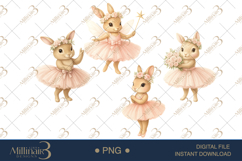 Watercolor Ballerina Bunnies Clipart Product Image 1