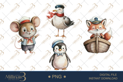 Cute Sailor Animals Clipart Product Image 1