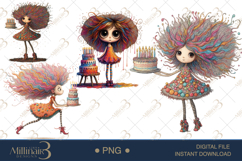 Quirky Birthday Girl Clipart Sublimation Product Image 1