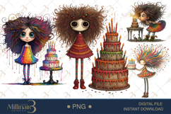 Quirky Birthday Girl Clipart Sublimation Product Image 1