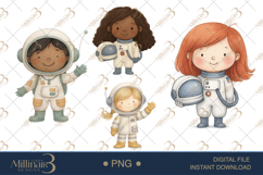 Astronaut And Space Clipart |Cute Astronaut and Galaxy Desig Product Image 1
