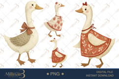 Strawberry Goose Clipart PNG | Cute Cottagecore Design Product Image 1