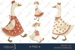 Strawberry Goose Clipart PNG | Cute Cottagecore Design Product Image 1