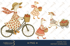 Strawberry Goose Clipart PNG | Cute Cottagecore Design Product Image 1
