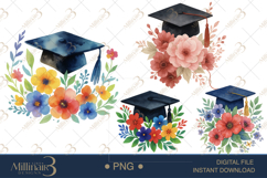 Boho Graduation Caps Clipart | Graduation PNG | Senior PNG Product Image 1