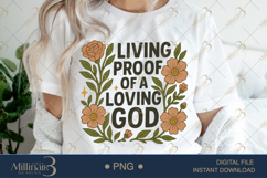 Boho Living Proof of a Loving God PNG |Christian Floral PNG Product Image 1
