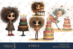 Quirky Birthday Girl Clipart Sublimation Product Image 1