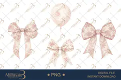 Pink Toile Baby Clipart PNG Product Image 1