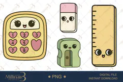 Pastel School Supplies Clipart PNG ,Pastel school clipart Product Image 1