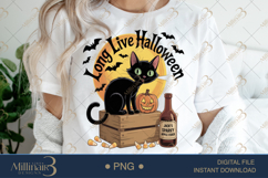Long Live Halloween Black Cat PNG | Halloween Sublimation De Product Image 1