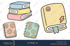 Pastel School Supplies Clipart PNG ,Pastel school clipart Product Image 1