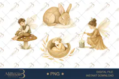 Vintage Sepia Fairy Woodland Clipart Product Image 1