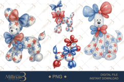 Fourth of July Balloon Dog Clipart PNG| Independence Day 4th Product Image 1