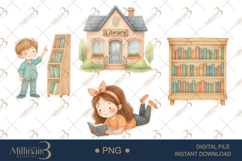 Library Kids Clipart Product Image 1