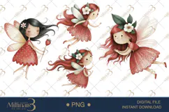 Strawberry Fairy PNG Fantasy Clipart Product Image 1